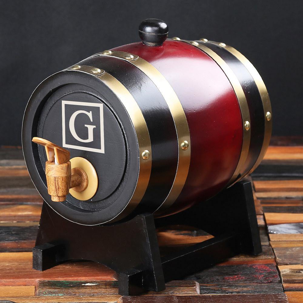 Groomsmen Gifts, Personalized Barrel - Dark Red - Engravedideas