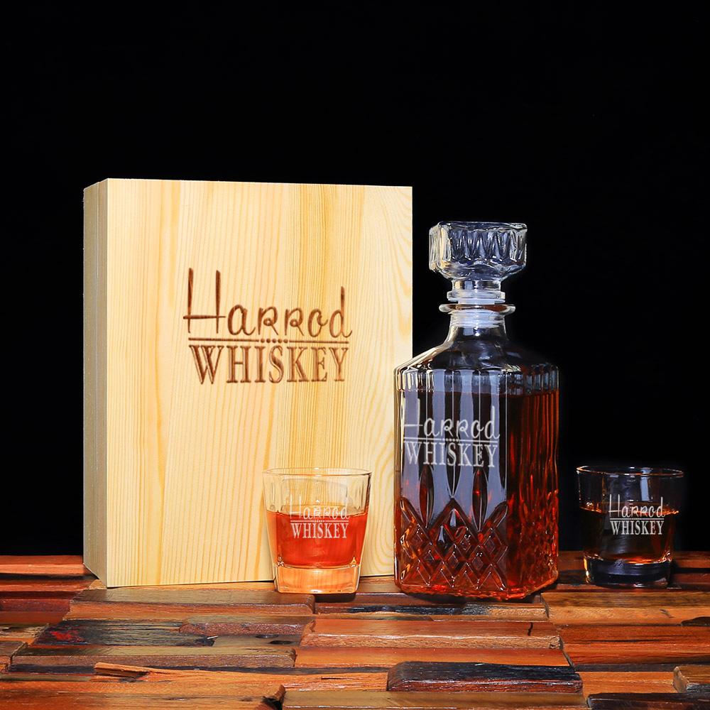 Men's Gift, Personalized Whiskey Decanter - Personalize Your Own Logo - Engravedideas