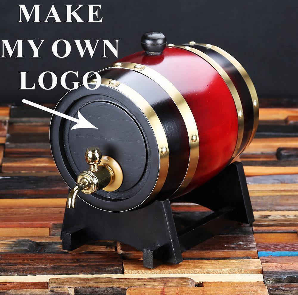 Personalized Barrel with Metal Tap, Groomsmen Gifts, Christmas Gift - Dark Red - Engravedideas
