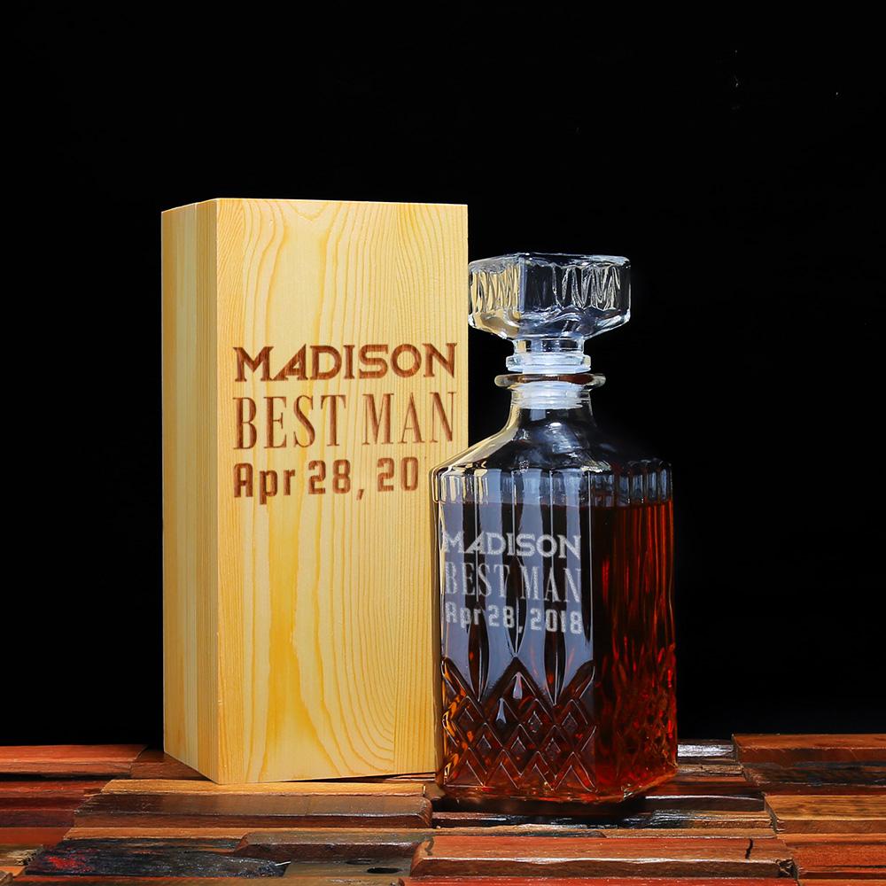 Men's Gift, Personalized Whiskey Decanter - Groomsmen Gifts, Personalized Gift - Engravedideas