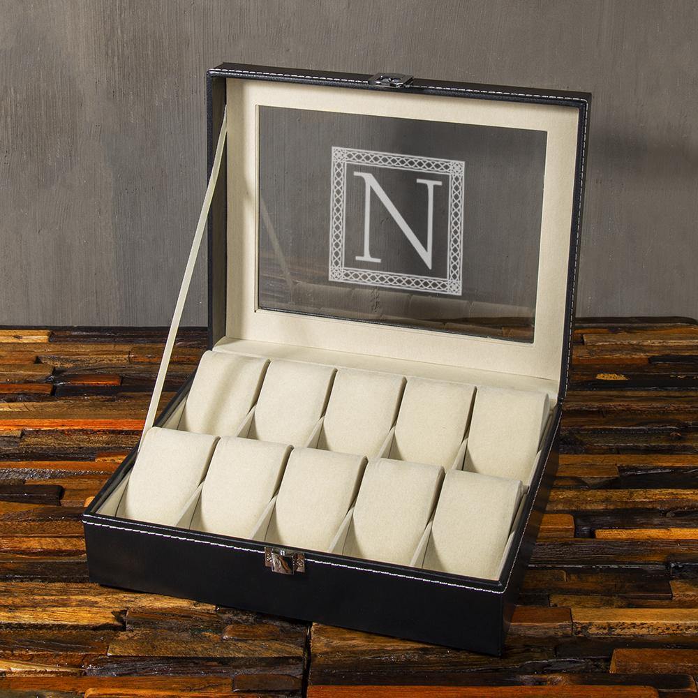Christmas Gift, Personalized Watch Box 10 Slots, Gifts for Men - Engravedideas