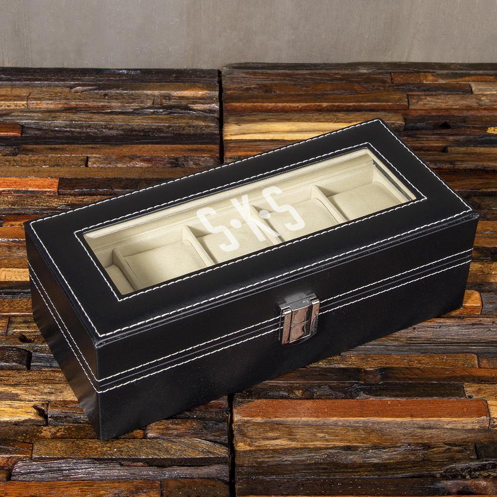 Christmas Gift, Personalized Watch Box 5 Slots, Gift for Men - Engravedideas