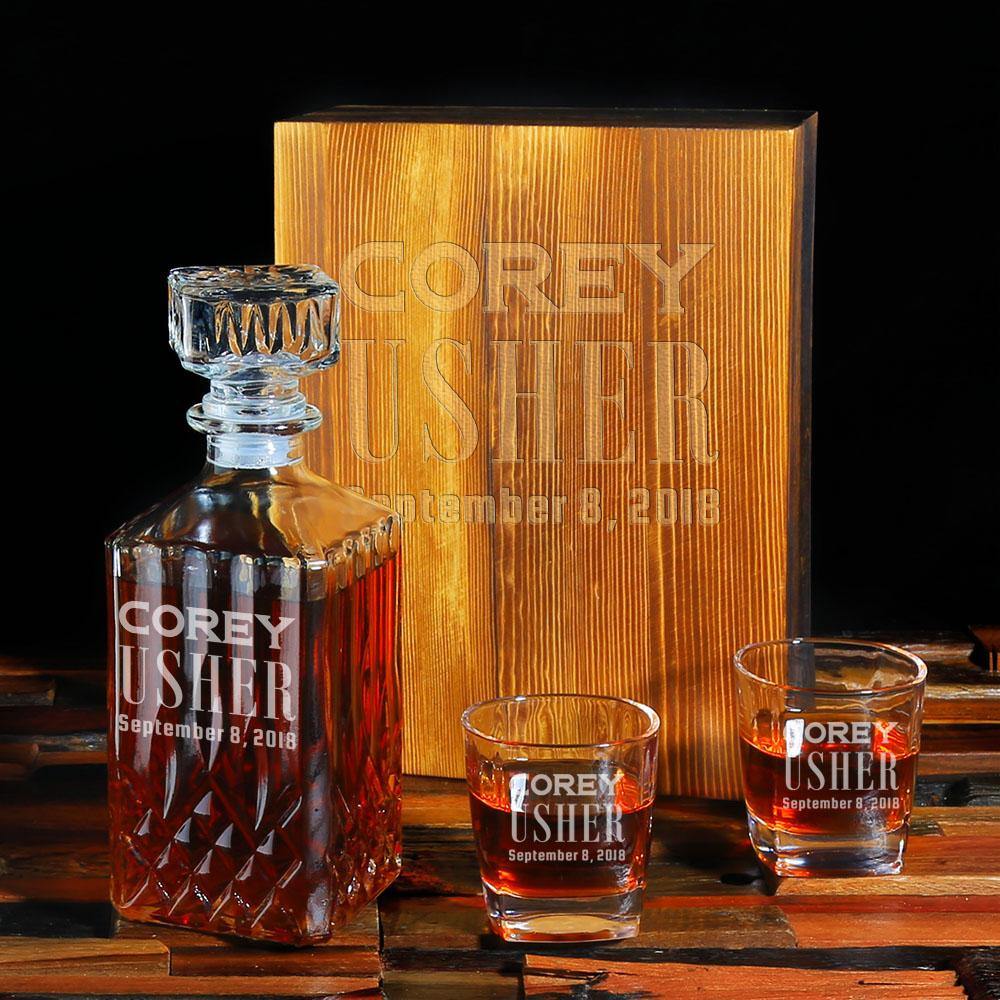 Personalized Whiskey Decanter - Groomsmen Gifts - Engravedideas